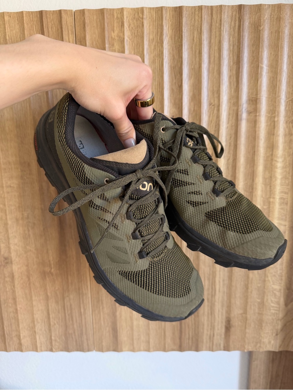 SALOMON Outline GTX Green Lace Up Sneaker Hiking Shoes